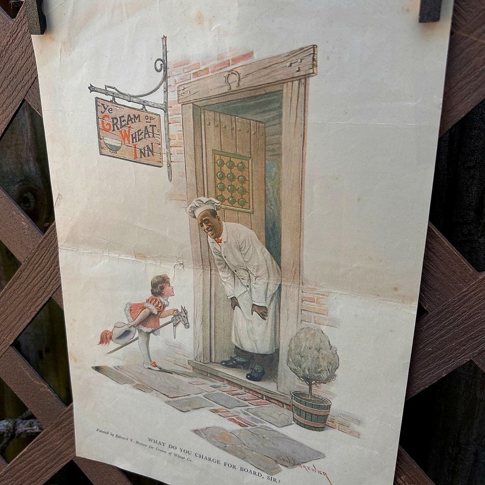 The Helper Cream of Wheat 1916 Vintage Magazine‎ Ad Edward V. Brewer Lithograph